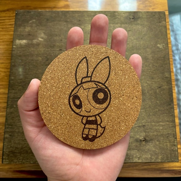 Powerpuff Girls Laser Engraved Cork Coasters Lot of 3 - Picture 6 of 9
